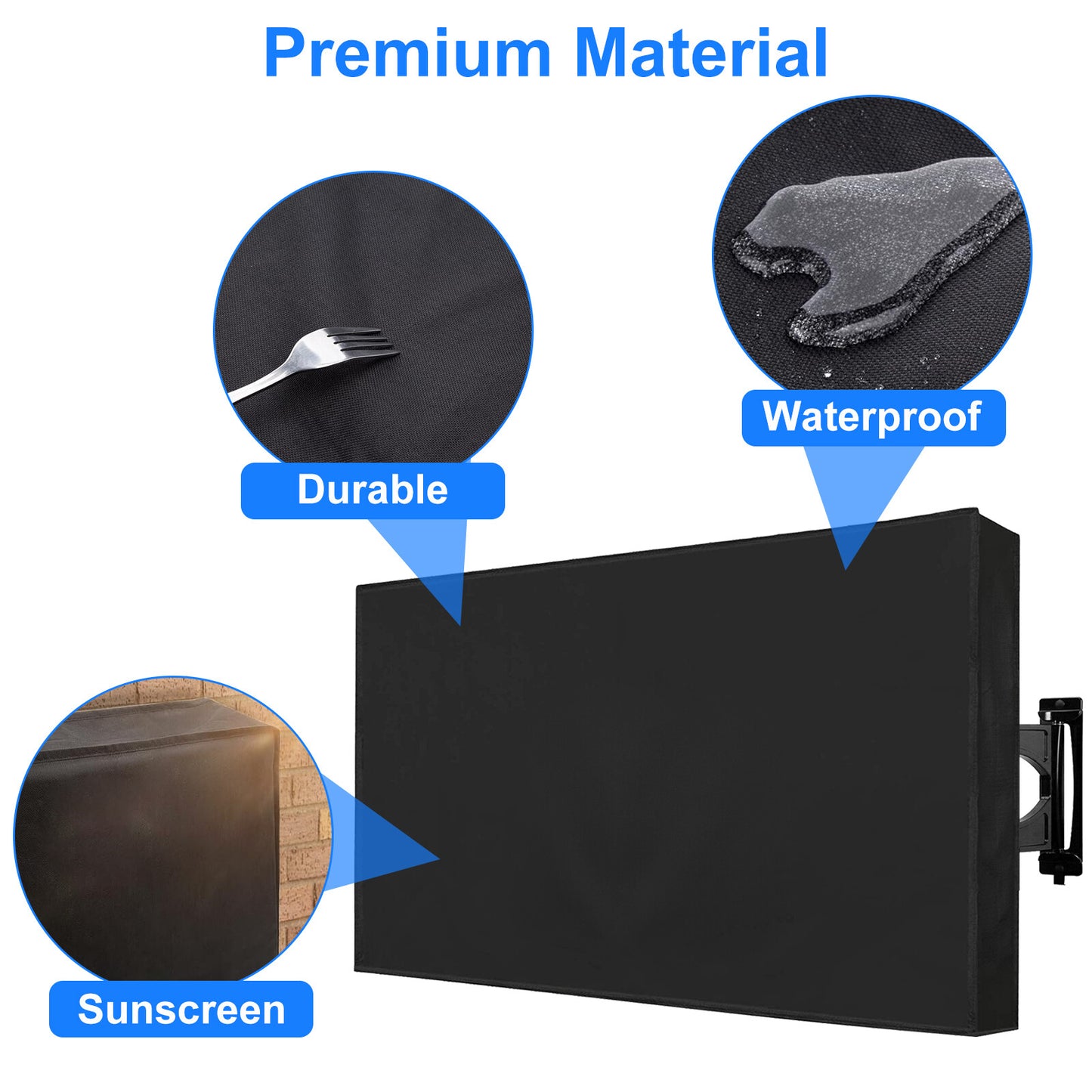 55-58 Inch Outdoor TV Cover Fitted Waterproof Weatherproof Television Protector