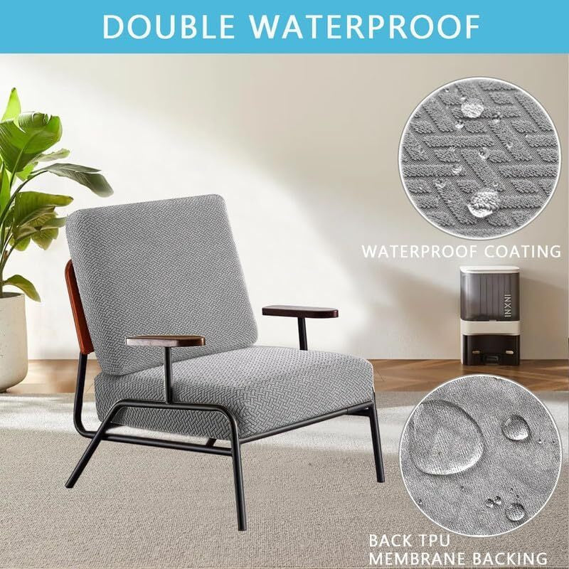 2pcs 100% Waterproof Patio Stretch Sofa Cushion Covers Outdoor Chair Cushion Covers