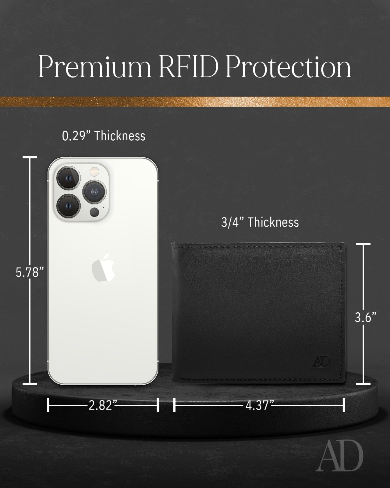 Genuine Leather RFID Blocking Bifold Wallet for Men Slim Mens Wallet Minimalist
