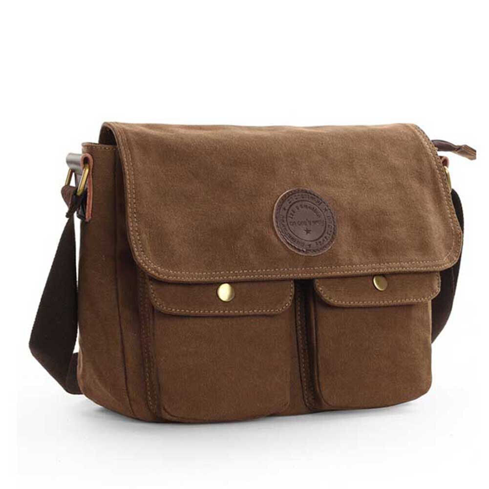 Men'S Canvas Cross Body Bag Messenger Shoulder Book Bags School Satchel Vintage