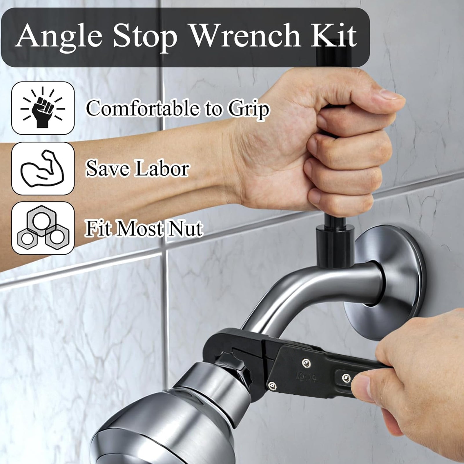 Multi-Use Angle Stop Wrench – Plumbing Tool Kit for Installation & Removal Tasks