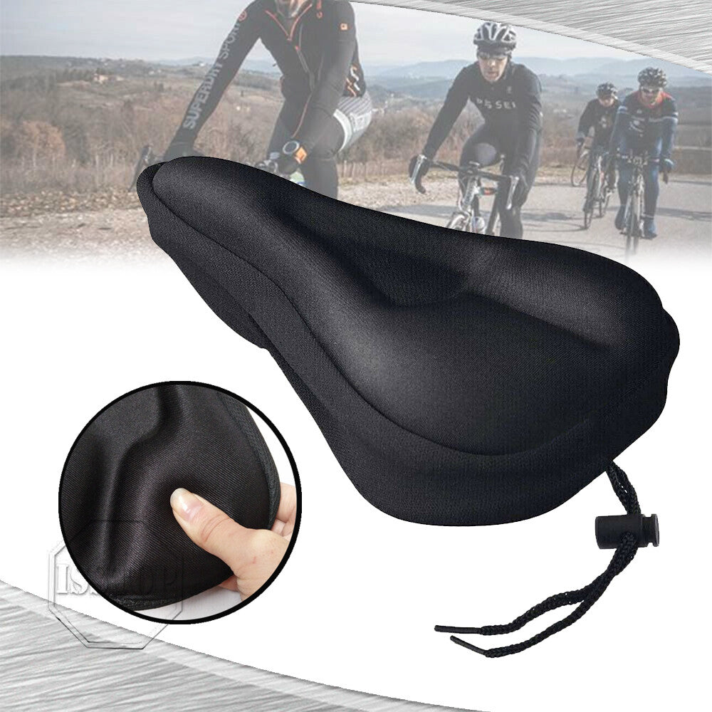 Bicycle Wide Seat Cover Gel Cushion Sporty Soft Padded for Mountain Bike Saddle