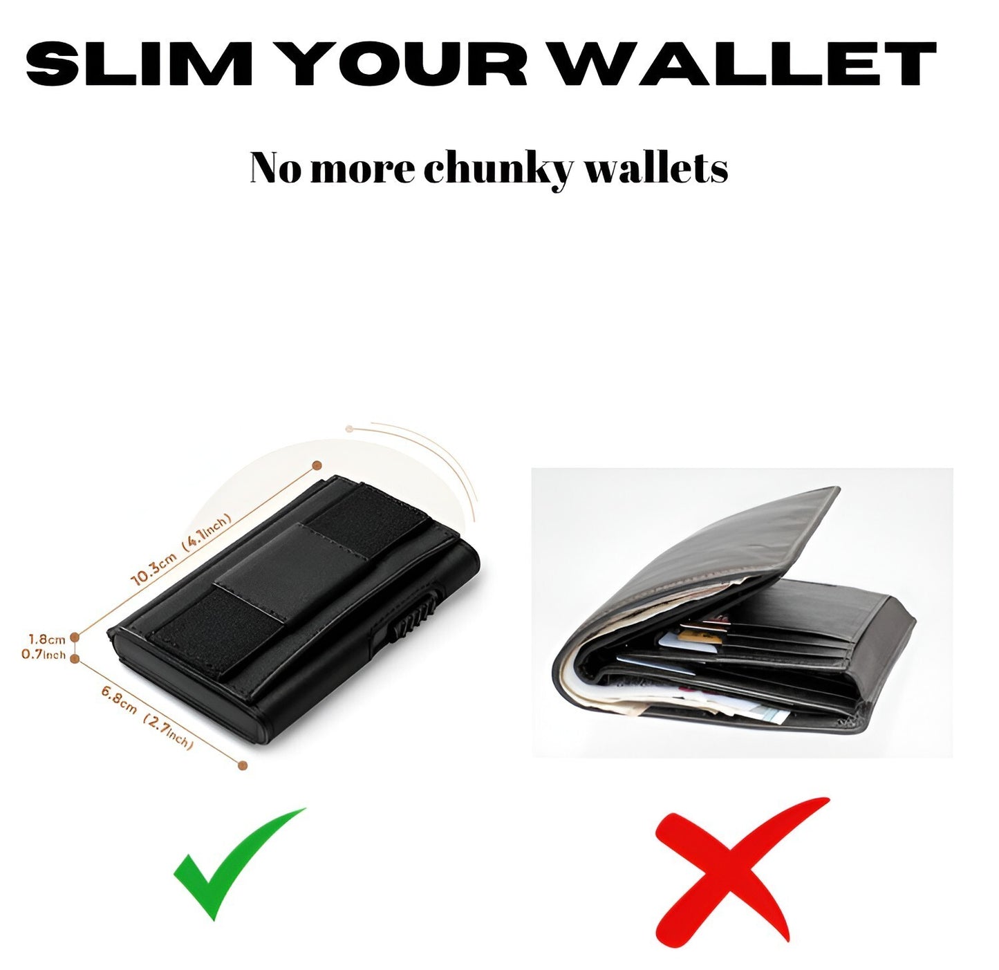 Men's Wallet Slim Genuine Leather Mens RFID Blocking Wallet Money Clip Card Holder