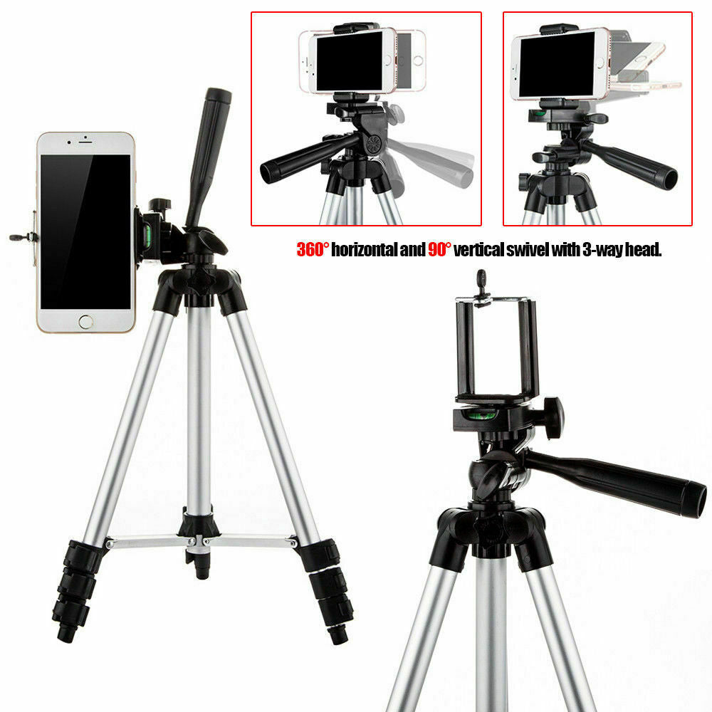 Professional Camera Tripod Stand Holder Mount for Iphone Samsung Cell Phone+Bag