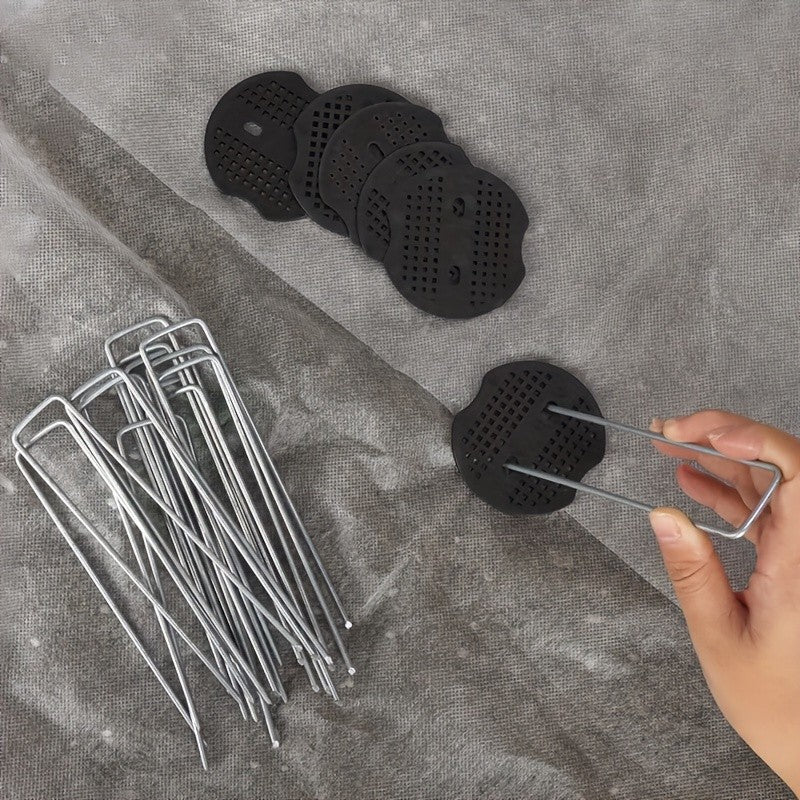 101 Pack Stainless Garden Stakes Landscape Staples Set with Mats& Precision Hook