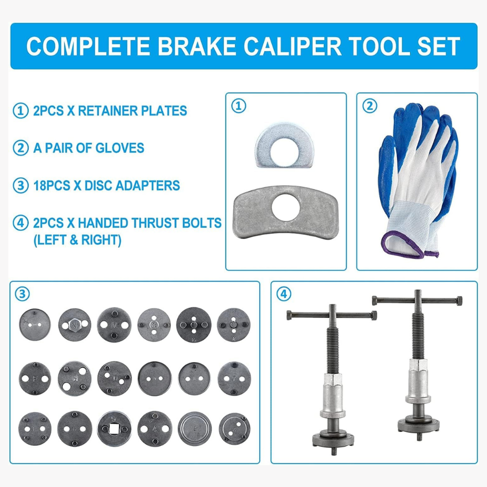 Disc Brake Caliper Compressor Wind Back Tool 24Pc A