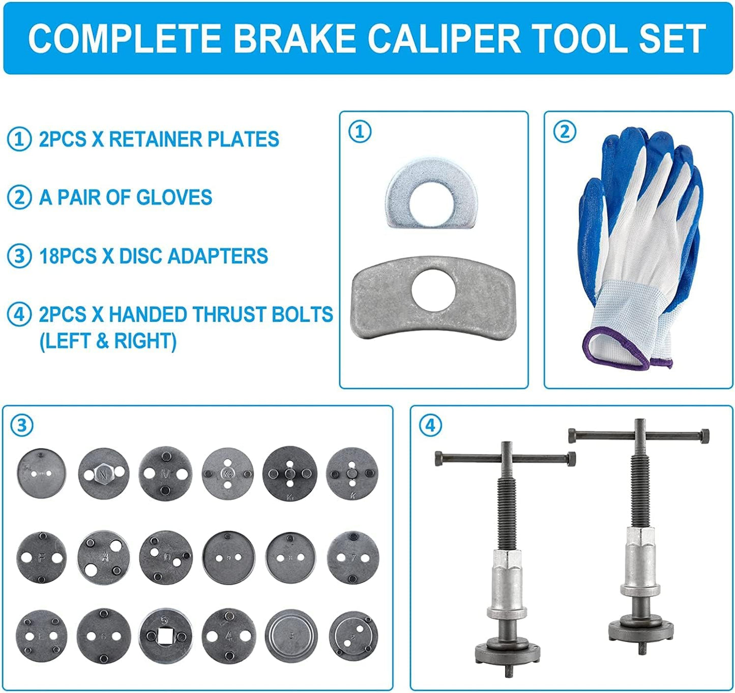 Disc Brake Caliper Compressor Wind Back Tool 24Pc B