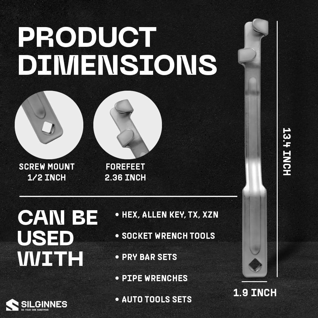Wrench Extender Tool Bar Heavy Duty Forged Steel Can Be Used With Hex Allen Key And Pry Bar Sets  Ideal For Mechanics And Handyman A