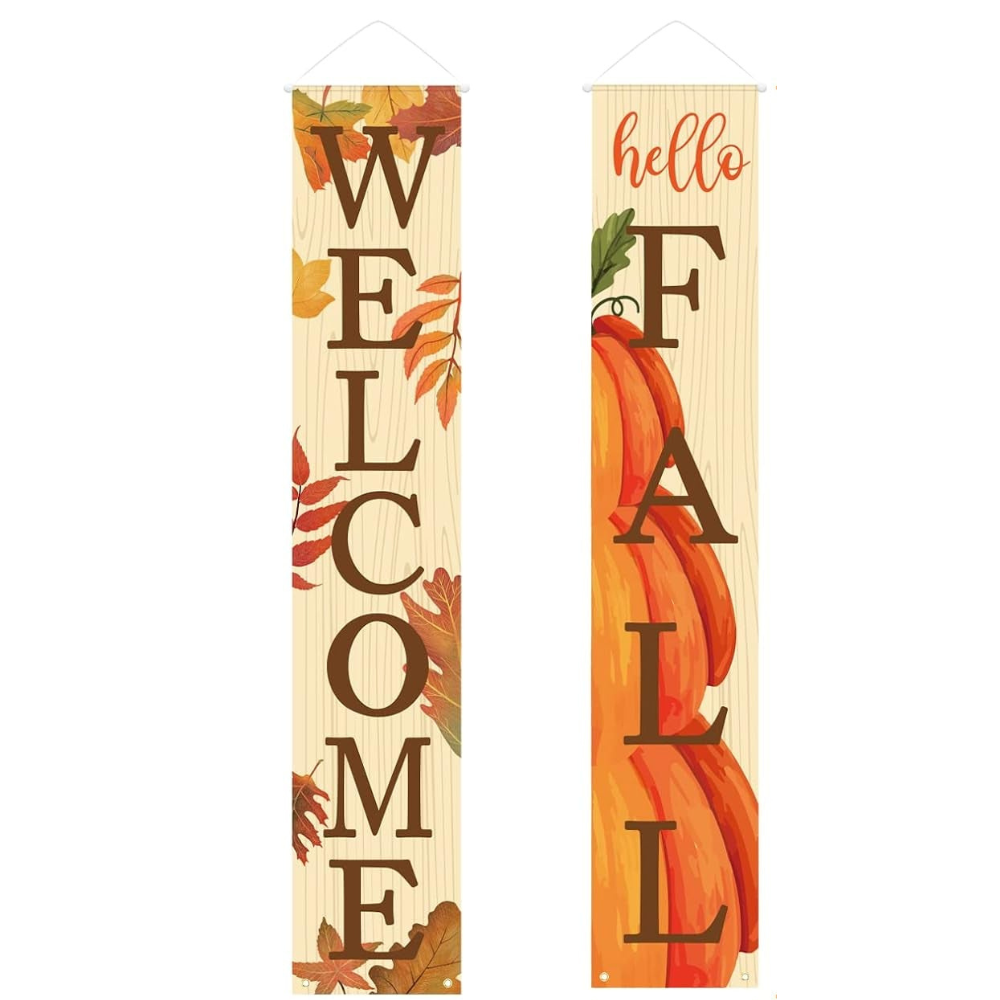 Fall Decor Fall Decorations for Home Welcome & Hello Fall Signs for Front Door Harvest Decoration 