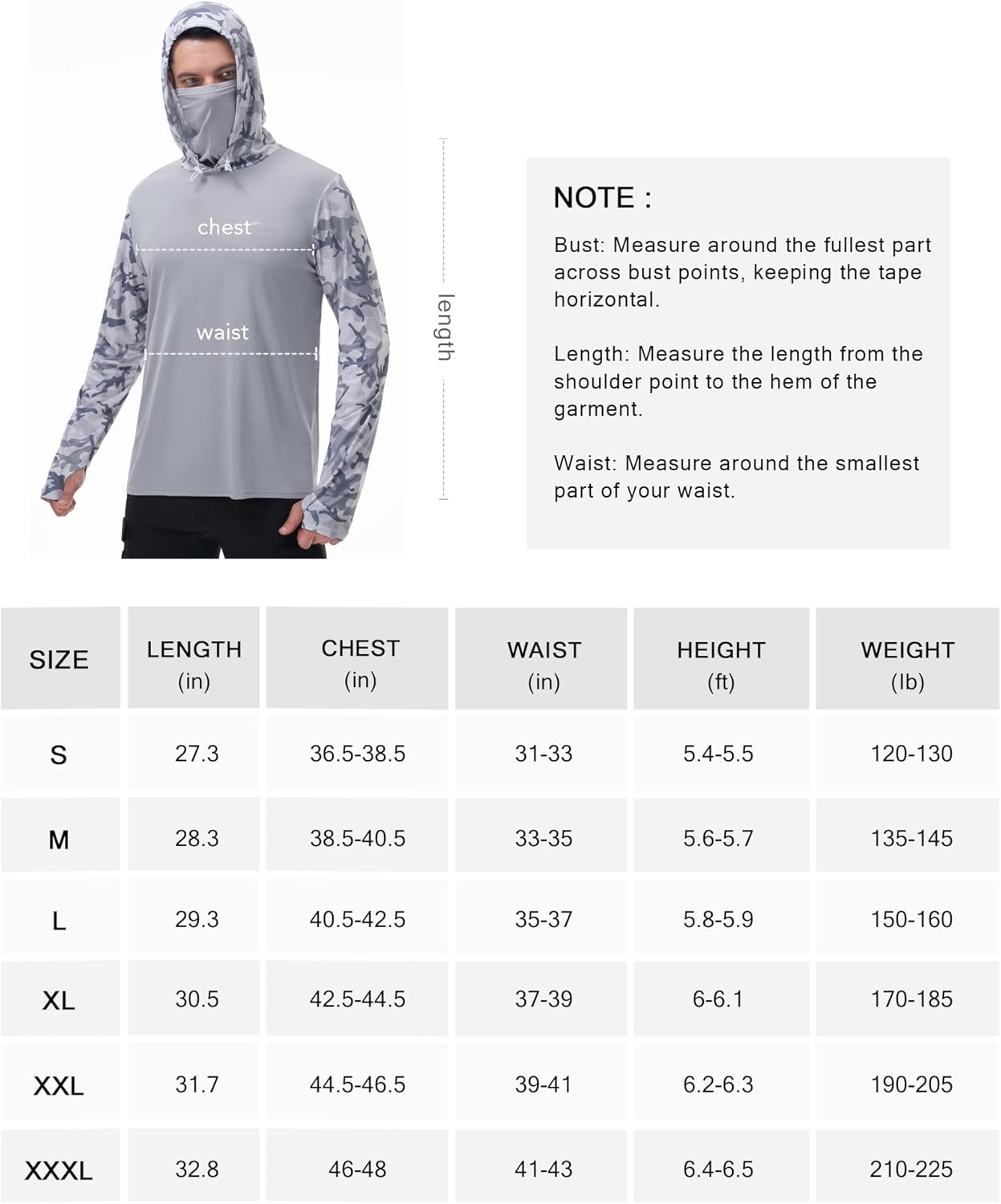 Men'S Performance Fishing Hoodie Shirt - UPF 50+ UV Sun Protection Long Sleeve Shirts with Mesh Face Mask