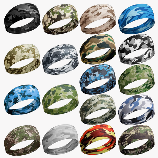 18 Pcs Sports Sweatbands for Men Women Breathable Head Band Fitness Stretchy Unisex Hairband for Yoga Running Cycling Ball