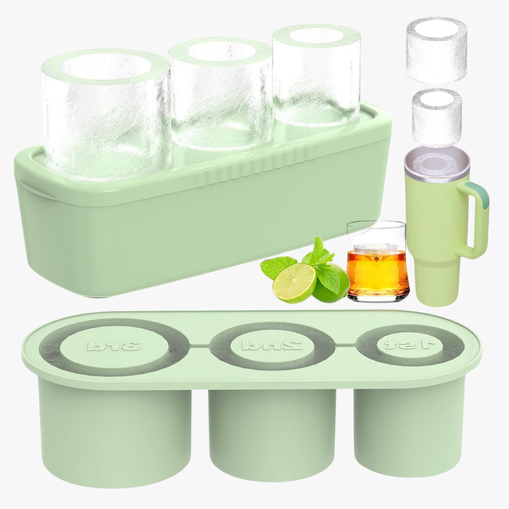 Silicone Ice Cube Tray, 3-compartment Cylinder Ice Cube Mold, Cylinder Ice Mold for Tumbler Cup, Water Bottle, Ice Cube Maker for Home Kitchen, Summer Kitchen Accessories, Kitchen Gadgets