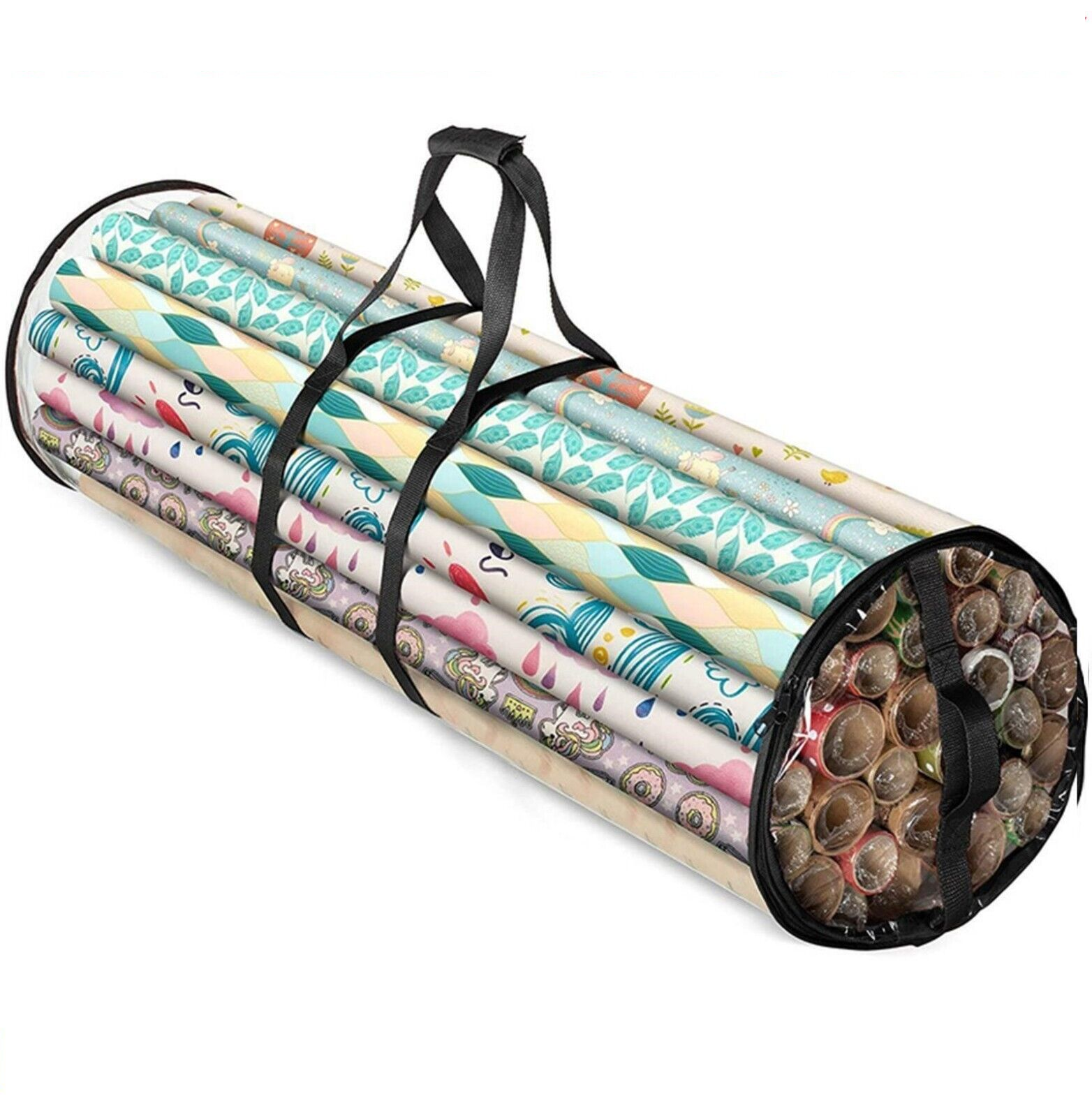 Christmas Wrapping Paper Storage Bag Container Organizer Plastic 41 Inch 24 Roll