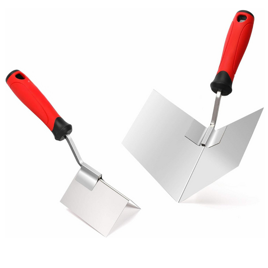 2 Piece Drywall Corner Tool Set 5'' Outside Corner Knife & 3-1/2'' Inside Corner Knife with Soft Grip Handle
