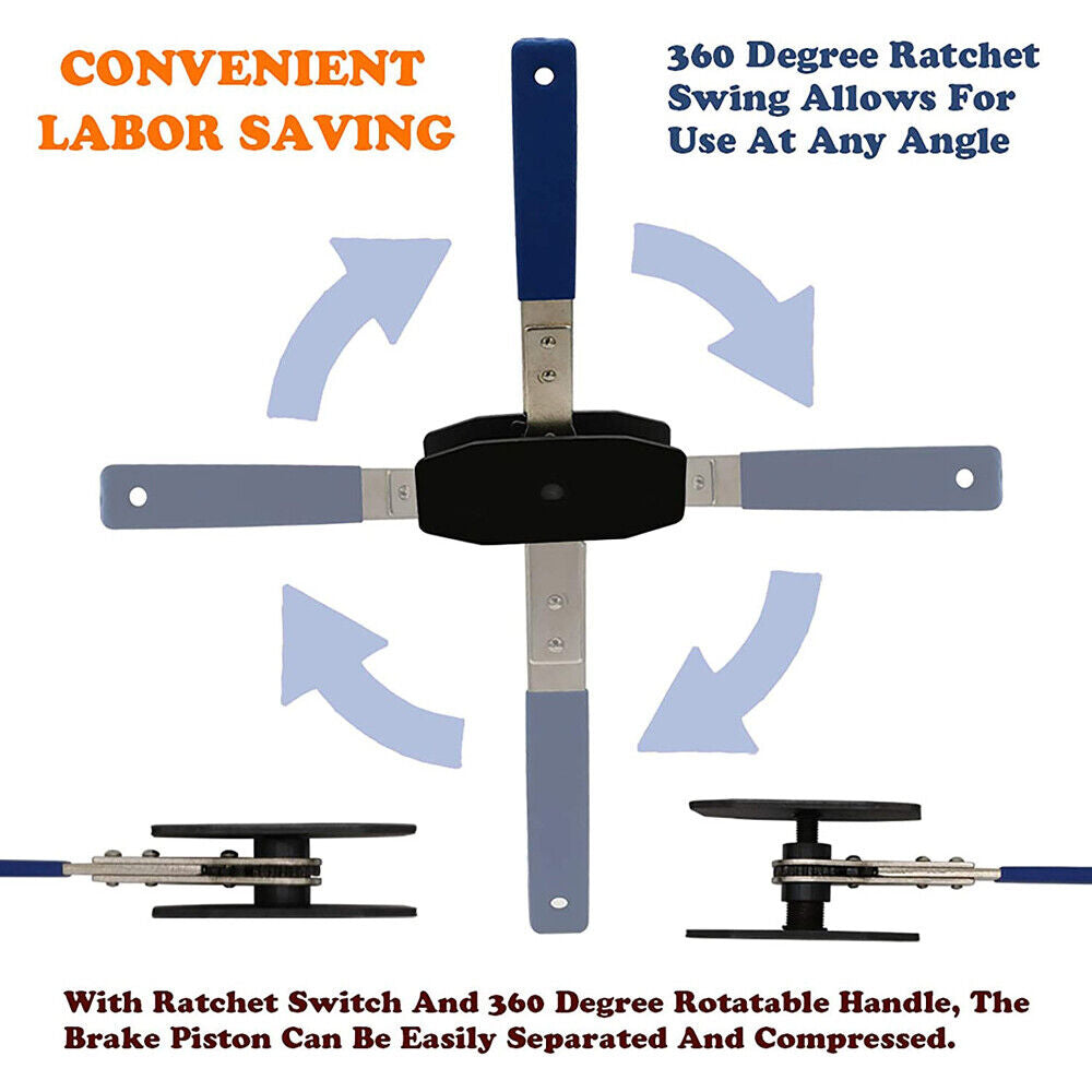 Car Ratchet-Brake Piston Single Twin Quad Pistons Install Tool, Press Caliper Spreader Tool, Brake Caliper  Wrench, Car Repair Wrench Tools, Car Accessories YY