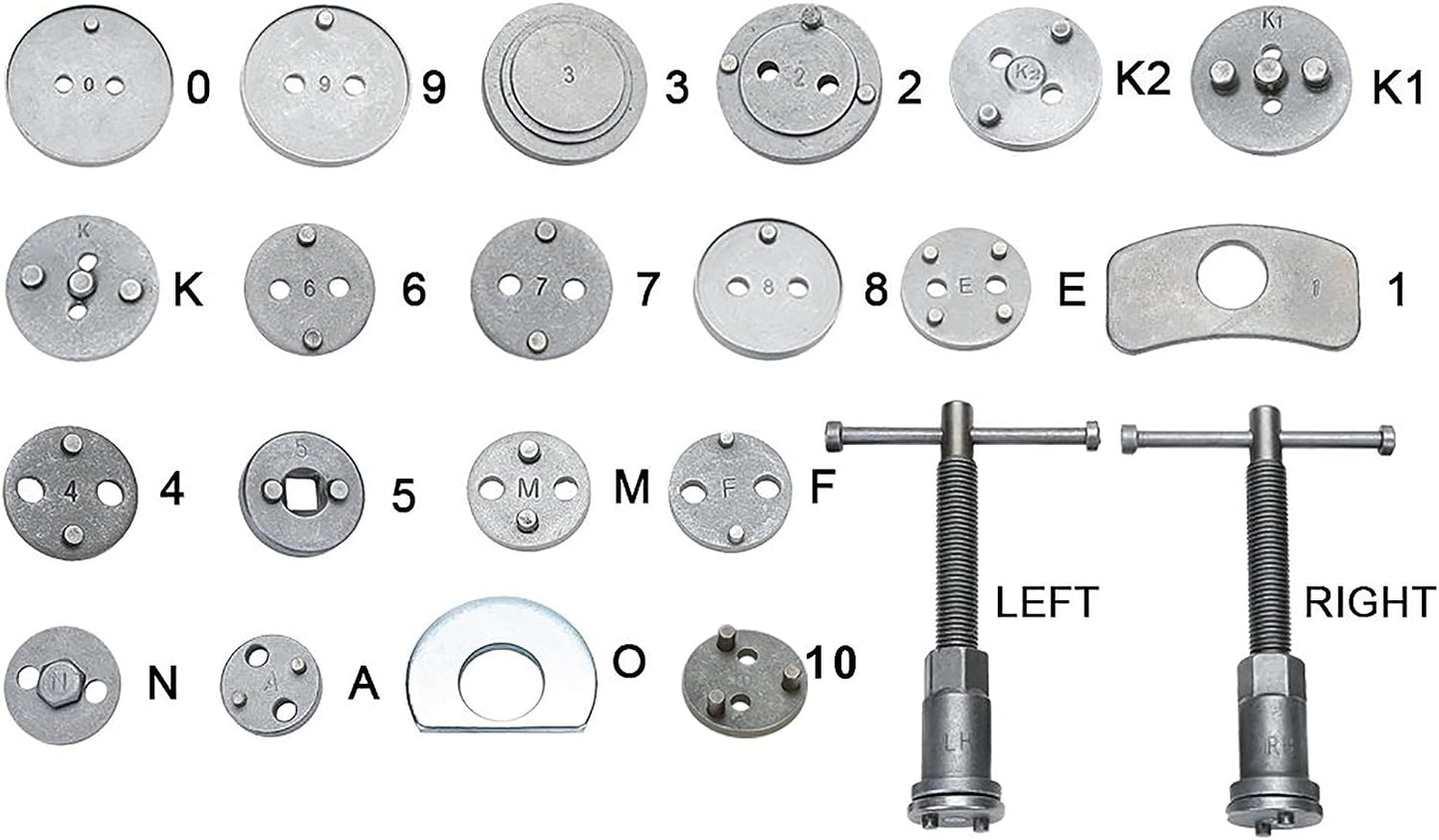 27Pc - Portable Tools for Brake Rear Wind Back Tool Kit Car Truck Break Disc Tool Set GG