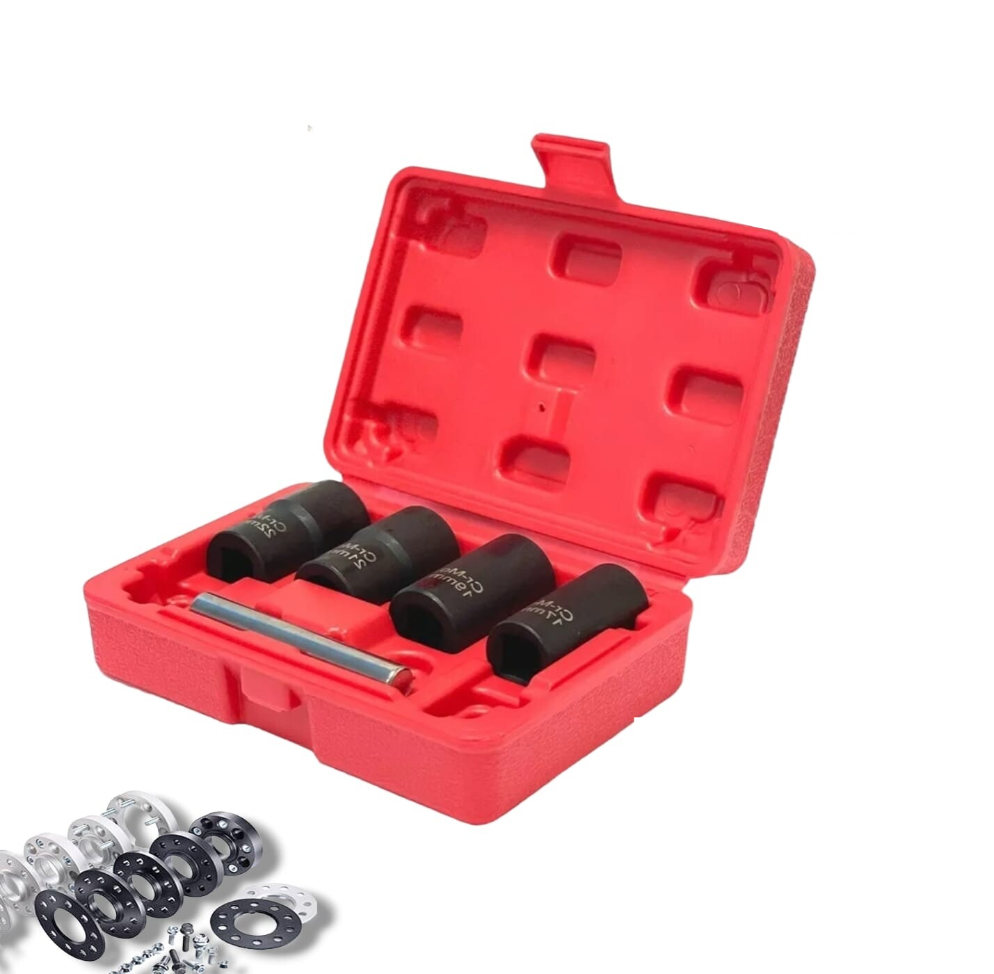 5Pcs Twist Socket 1/2” Drive for Wheel Lug Nut Damaged Removal and Extractor