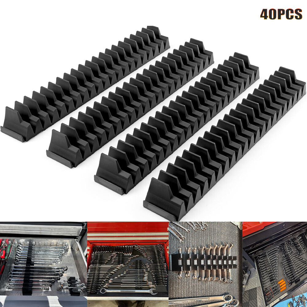 40X Magnetic Modular Wrench Organizer Compact Tool Storage Slots Hold Tools SAE