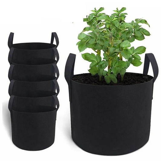 5 Gallon Plant Grow Bags Fabric Pot Nursery Soil Nonwoven W/ Handle 10 Pack