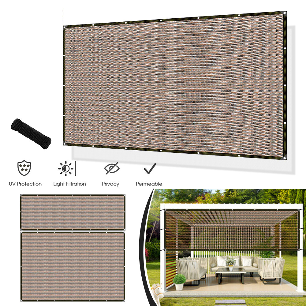 90% Sun Shade Cloth with Grommets Pergola Canopy Cover Patio Mesh Tarp Screens