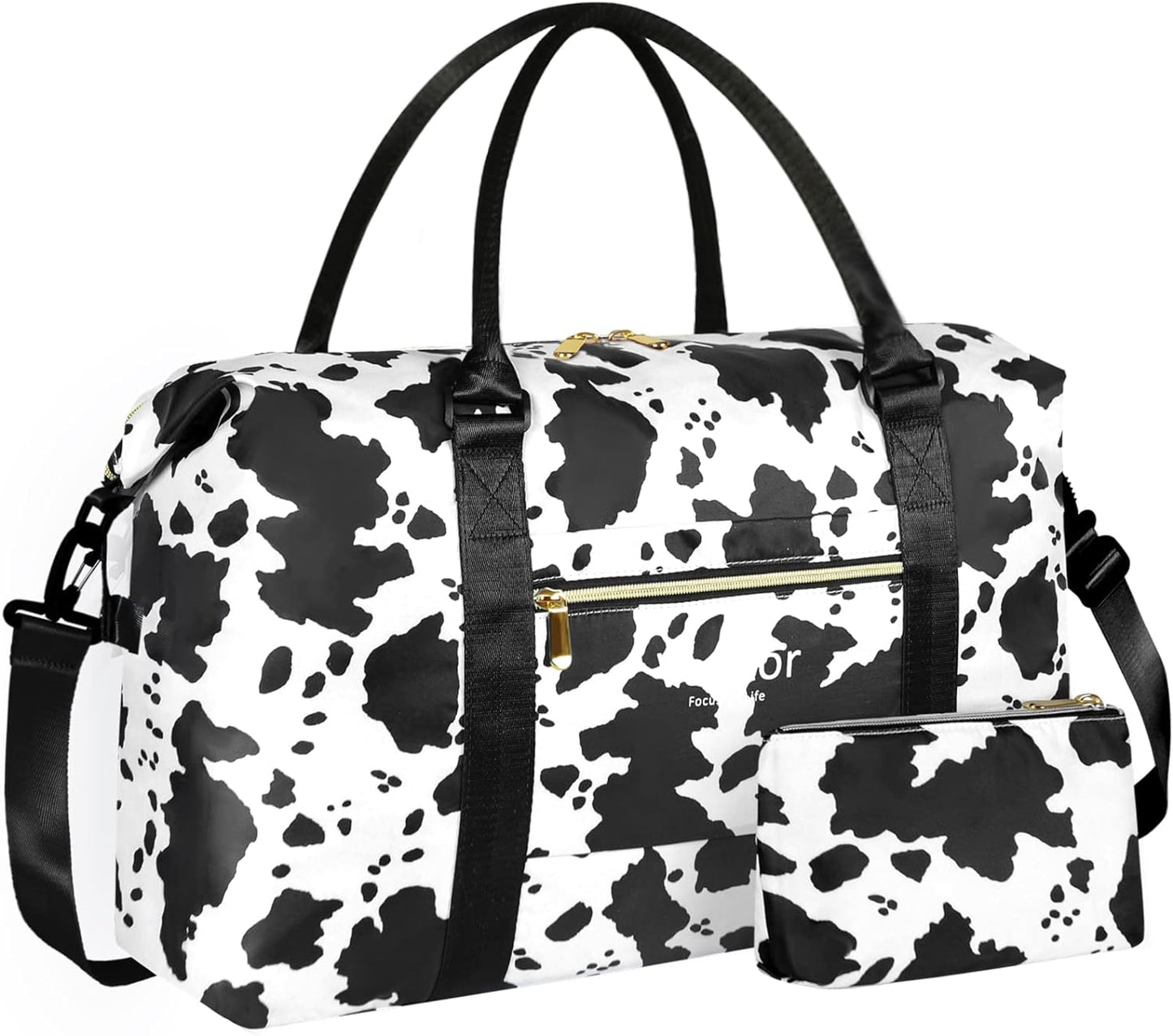 Large Duffle Bag Cow Print Gym Duffel Bag Weekend Beach Yoga for Women Men