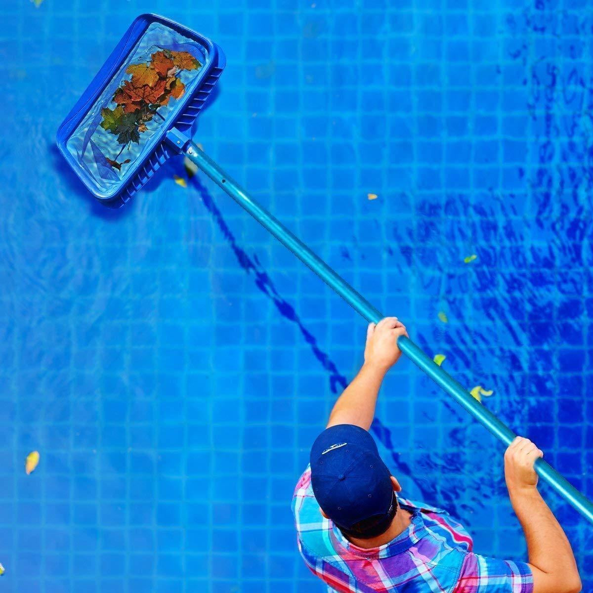 Heavy Duty Pool Skimmer Leaf Rake Net Scooper, Cleaning Swimming Pool, Fine Mesh