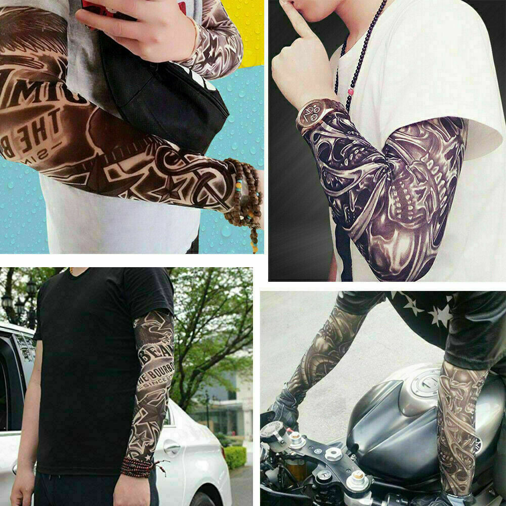 10Pcs Tattoos Cooling Arm Sleeves Cover Basketball Golf Sport UV Sun Protection