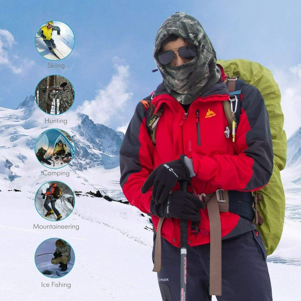 Windproof Fleece Neck Warm Balaclava Ski Full Face Mask for Cold Weather