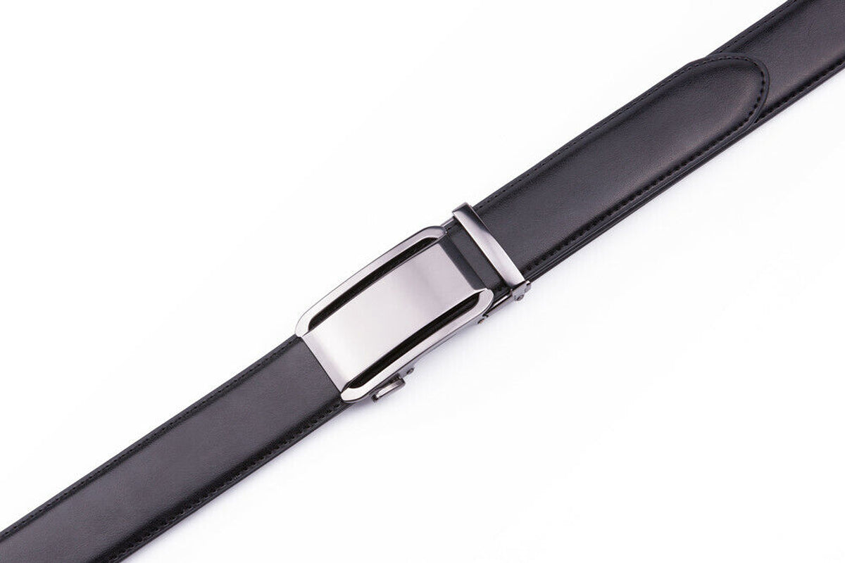 Men's Belt Men's Leather Ratchet Belt with Automatic Buckle