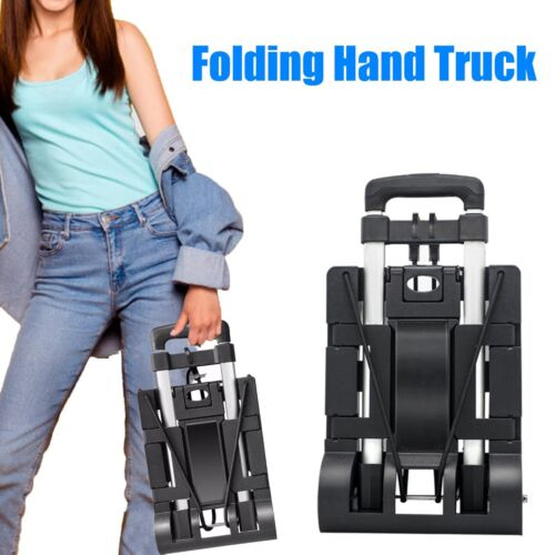 Portable Aluminum Folding Hand Truck Dolly Two-Wheel Luggage Cart Max 70Lbs