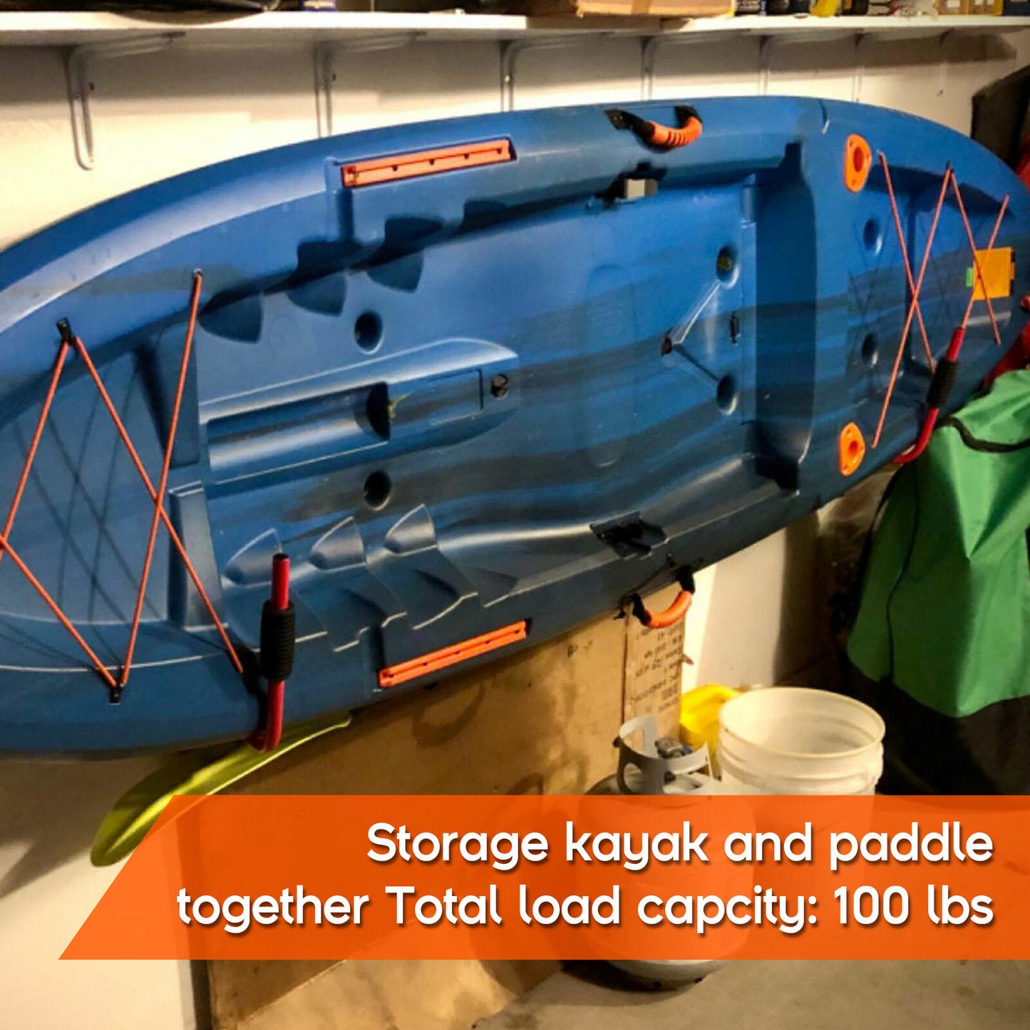 2-PCS Kayak Storage Wall Mount Hanger Rack for Canoe Paddle Kayak Hanging Rack