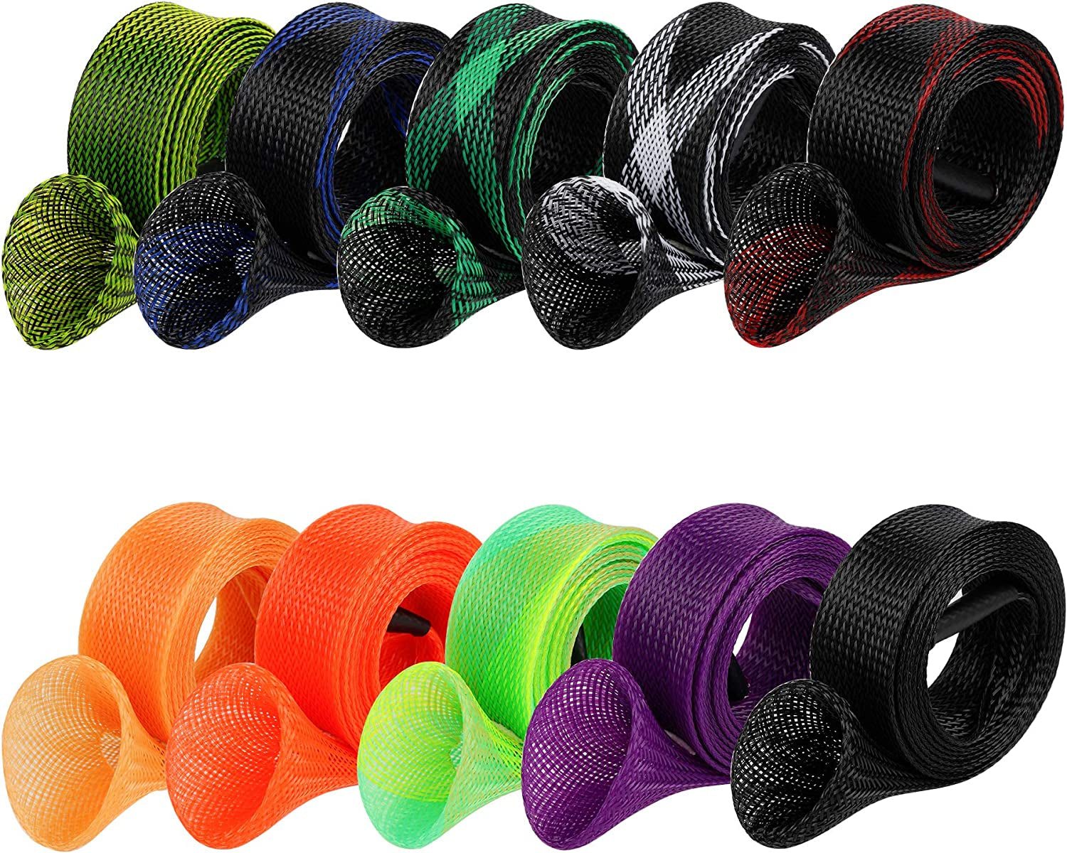 10Pcs Rod Sock Fishing Rod Sleeve Rod Cover Braided Mesh Rod Protector Pole Gloves Fishing Tools