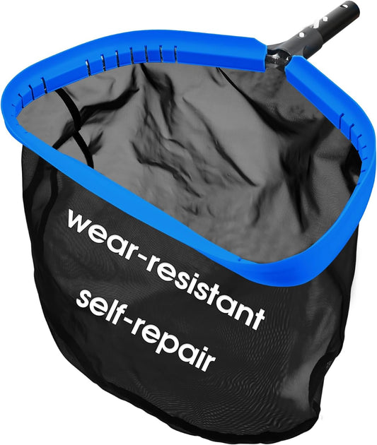 Pool & Pond Cleaning Skimmer with Heavy Duty Nylon Net Aluminum Frame with Self Repair Pool net (No Pole)