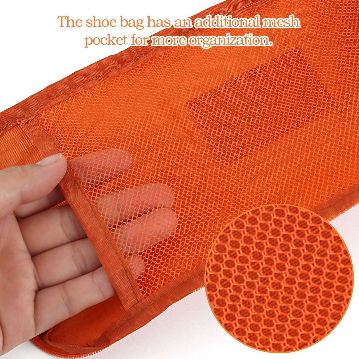 Golf Shoes Bag Zipped Sports Bag Shoe Carrying Case Breathable W/ Top-Handle