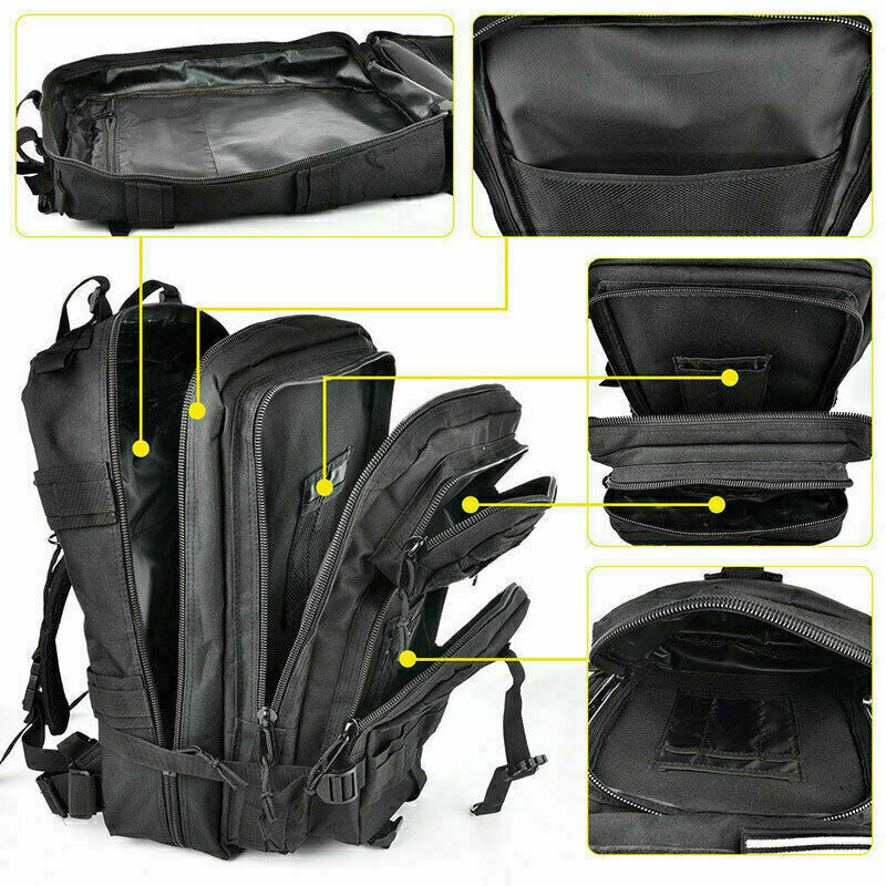 30L Military Tactical Backpack Rucksack Travel Bag for Camping Hiking Outdoor