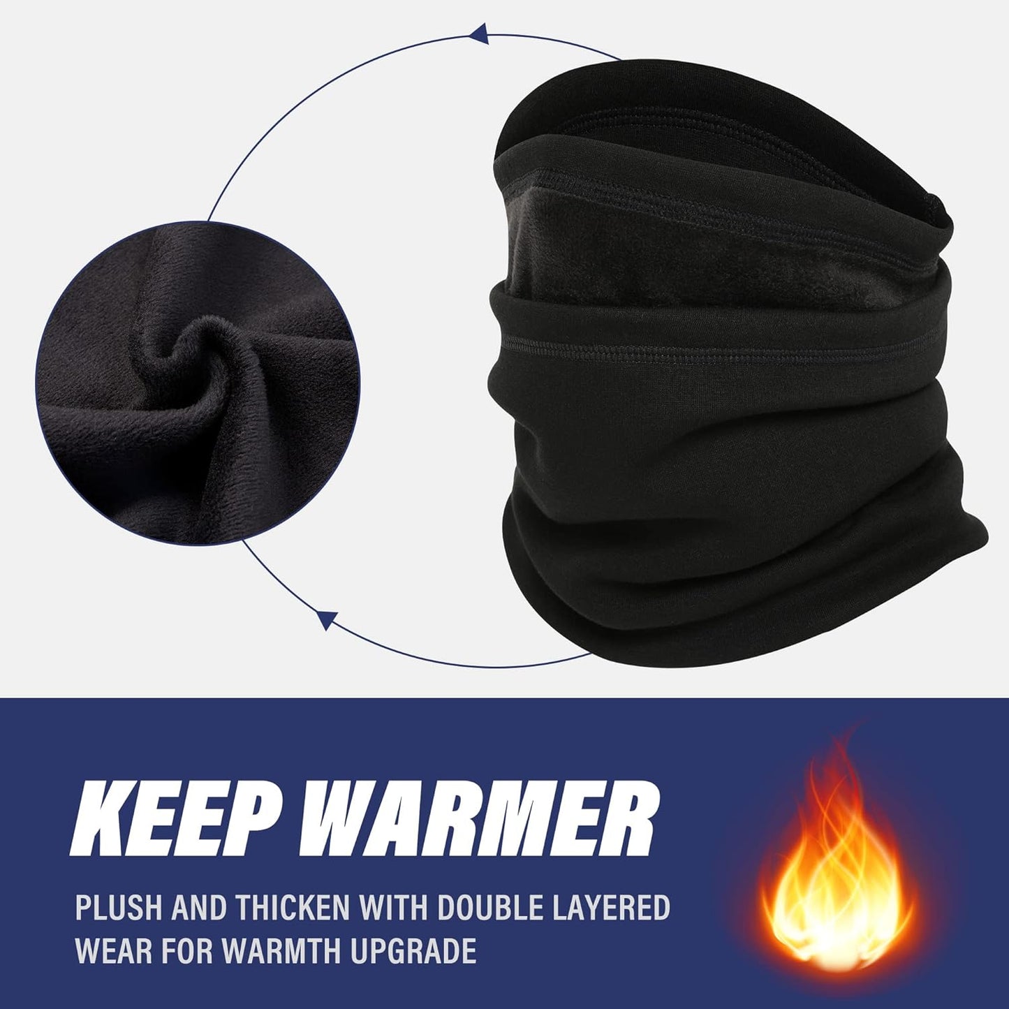 Neck Gaiter Warmer Ski Scarf Windproof Mask Thick Fleece Neck Warmer Cold Weather Face Mask