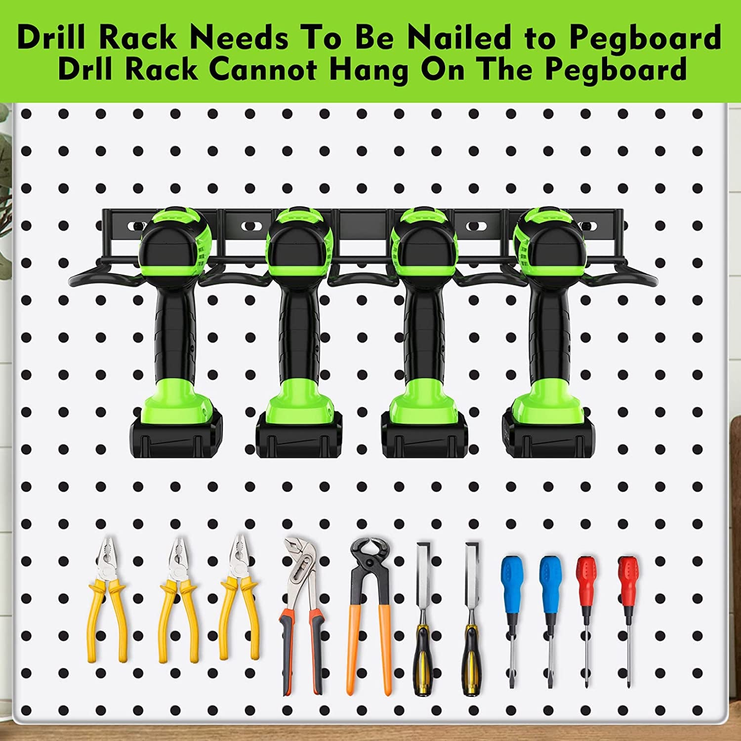2 Pack Heavy Duty Tool Organizer Wall Mount Organizer for Garage Pegboard Workshop Men Gifts For Dad Husband