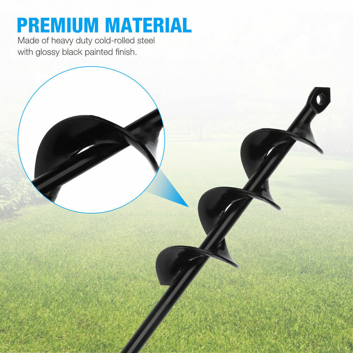 18" Planting Auger Spiral Hole Drill Bit Garden Yard Bulb Earth Planter Tool