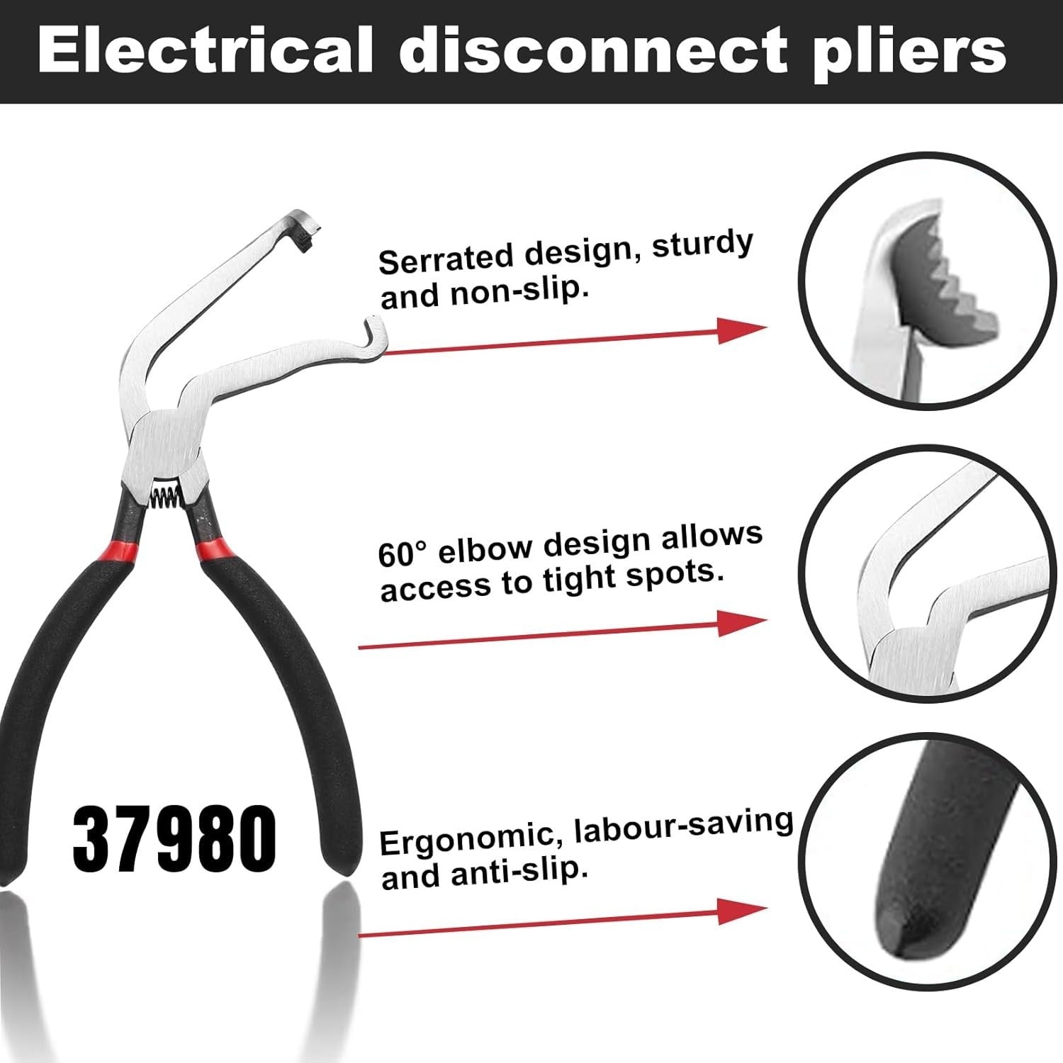 3Pc Electrical Disconnect Pliers 60 Degree Electrical Connector Separator Wiring
