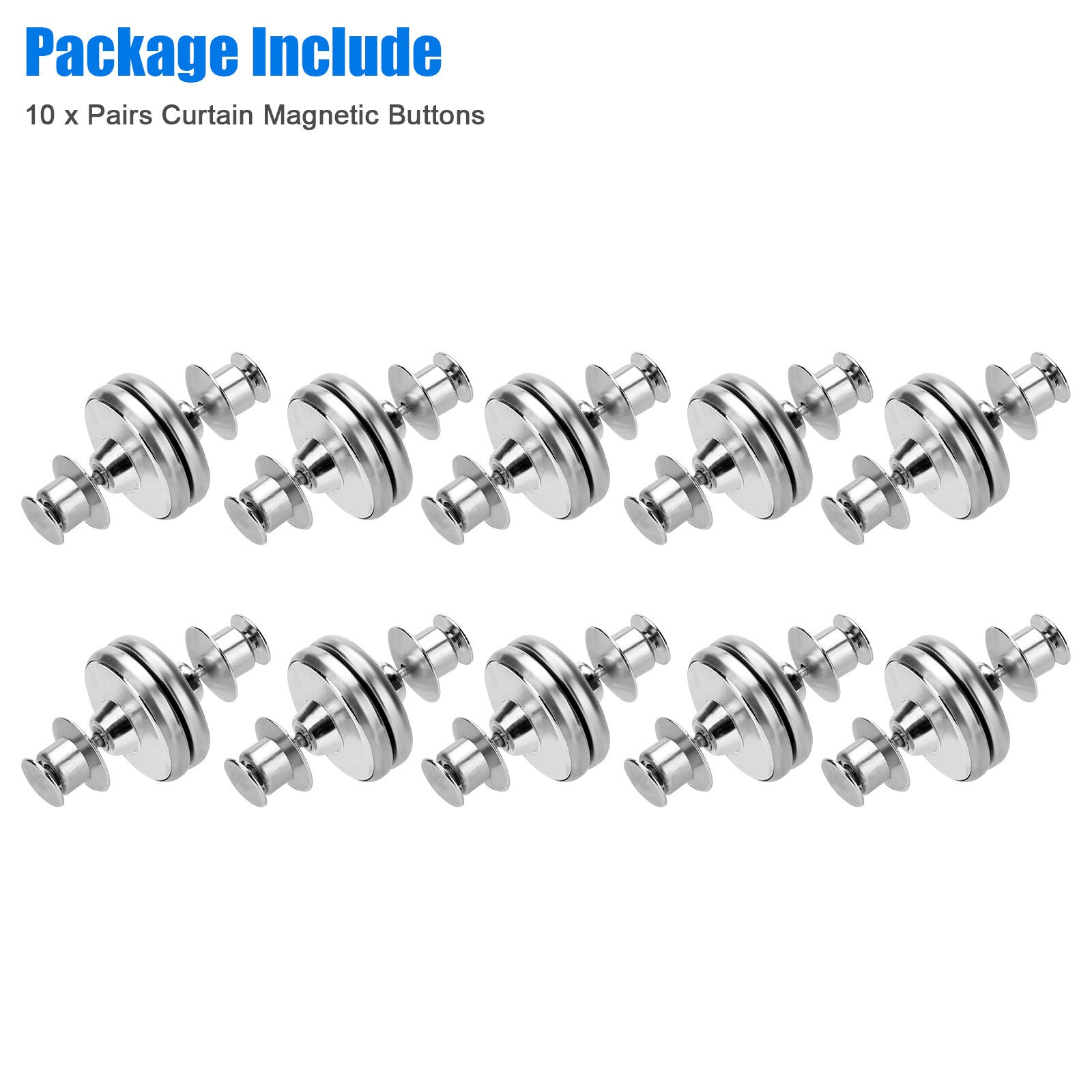 10 Pairs Magnetic Curtain Button Clips Nail Free Buckle Home Anti-Light Leakage