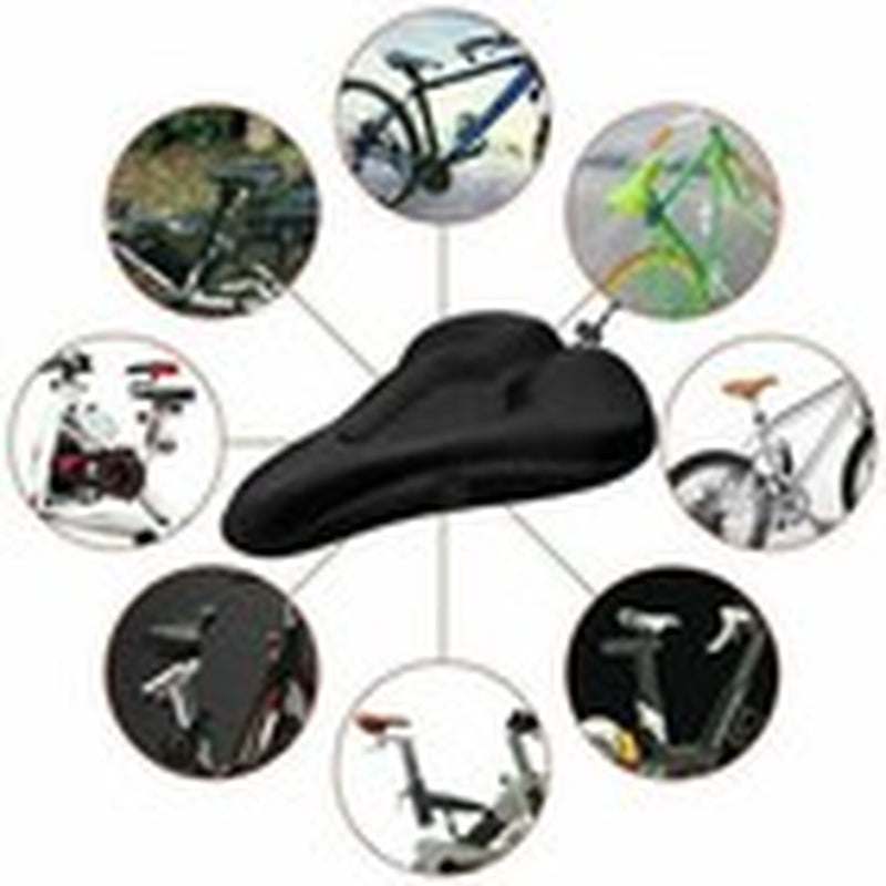Bicycle Wide Seat Cover Gel Cushion Sporty Soft Padded for Mountain Bike Saddle