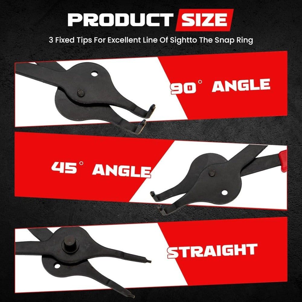 11PCS Snap Ring Pliers Set Circlips Auto Pliers Internal External Pliers