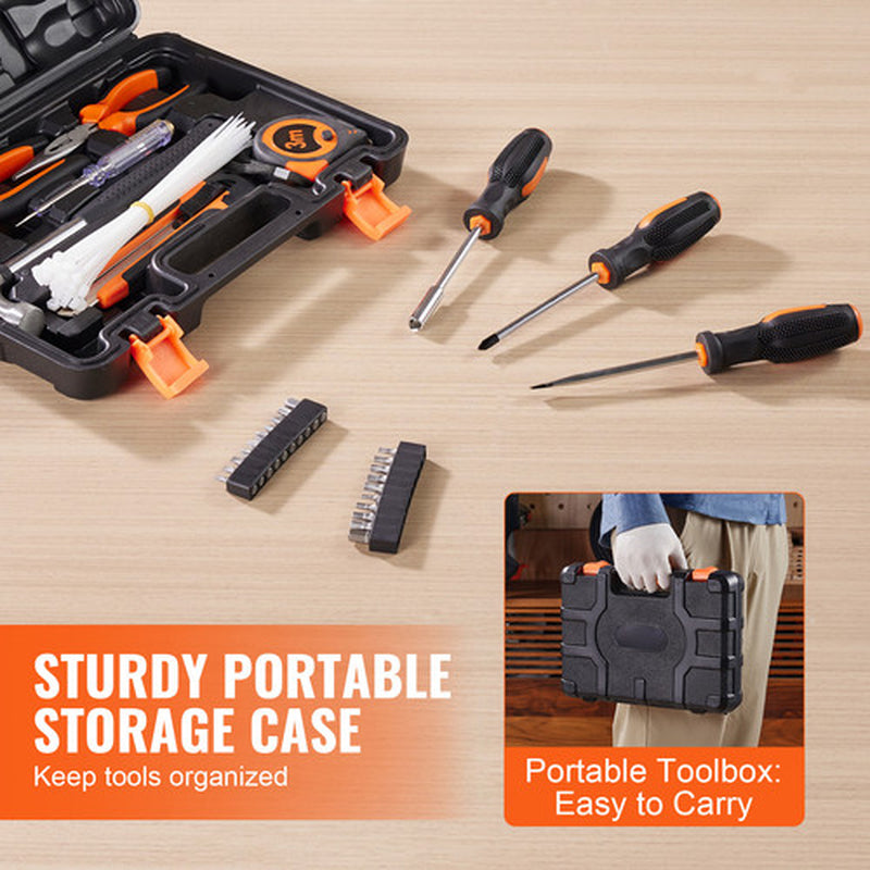 132 Pieces Tool Kit General Household Hand Tool Set with Portable Tool Case