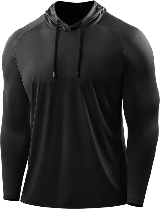 Men'S Workout Long Sleeve Fishing Shirts UPF 50+ Sun Protection Dry Fit Hoodies