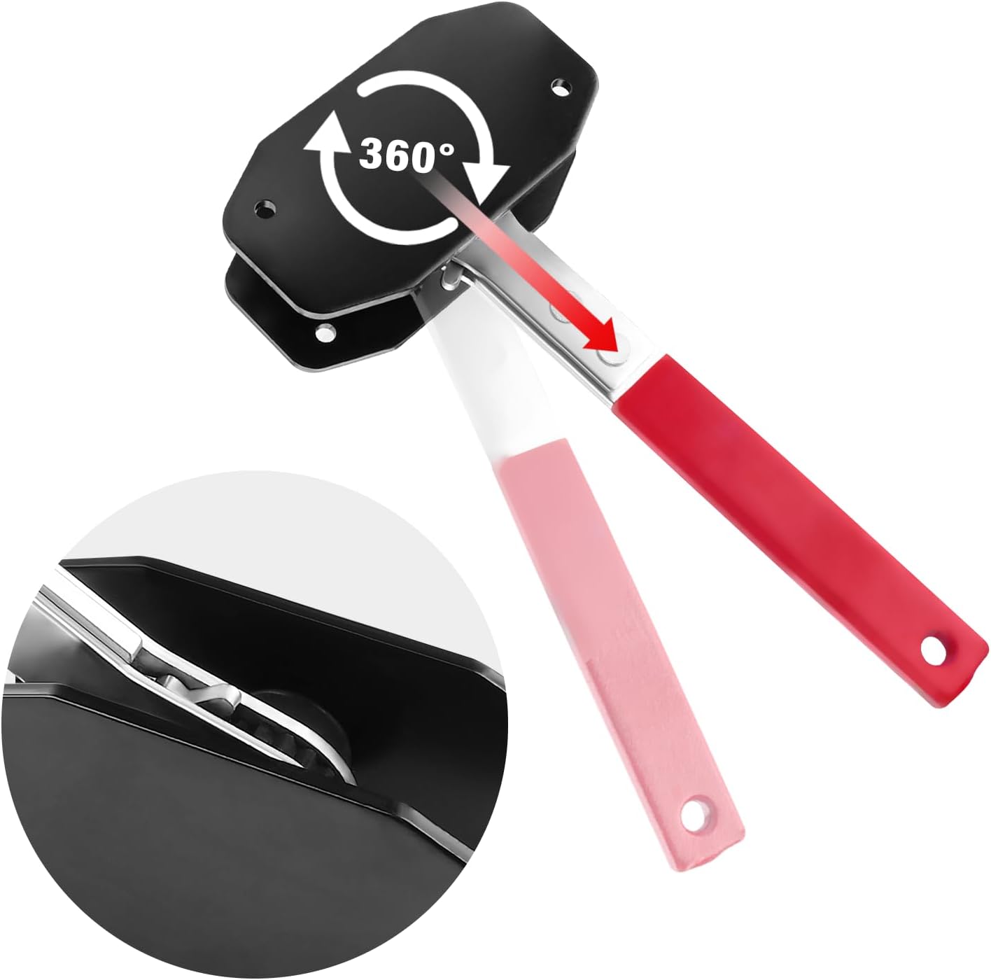 4-in-1 Universal Disc Brake Caliper Compression Tool 360 ° Brake Caliper Press Tool with 2 Caliper Hangers Ratchet Piston Lifting Tool, Single and Double Four Piston Disc Brake Compression Tool