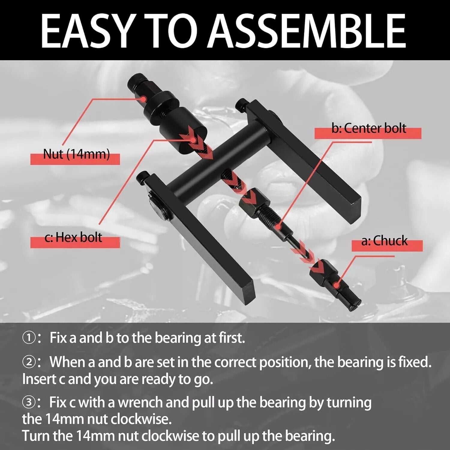 Heavy Duty 8–25mm Blind Hole Bearing Puller Set – Internal Bearing Removal Tool Kit for Motorcycles & ATVs