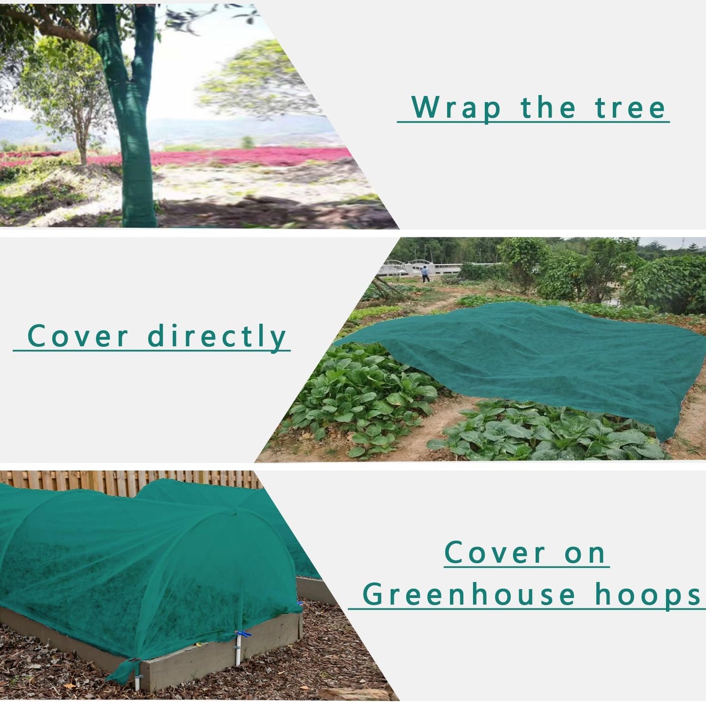 Plant Covers Freeze Protection Green Floating Row Cover Garden Fabric Vegetable Shade Cloth for Greenhouse  Winter Frost Blanket/Sun Pest Protection Wraps  33FT X 10FT