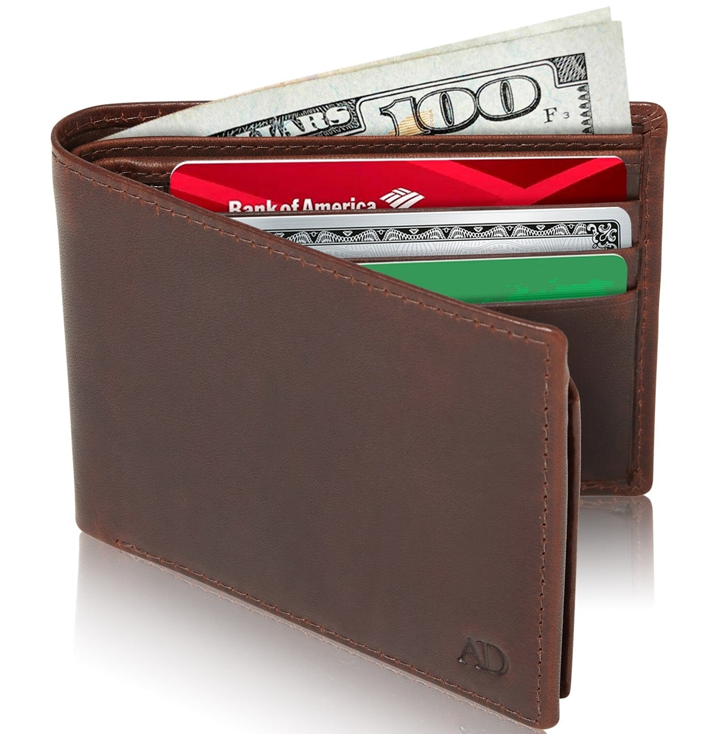 Genuine Leather RFID Blocking Bifold Wallet for Men Slim Mens Wallet Minimalist
