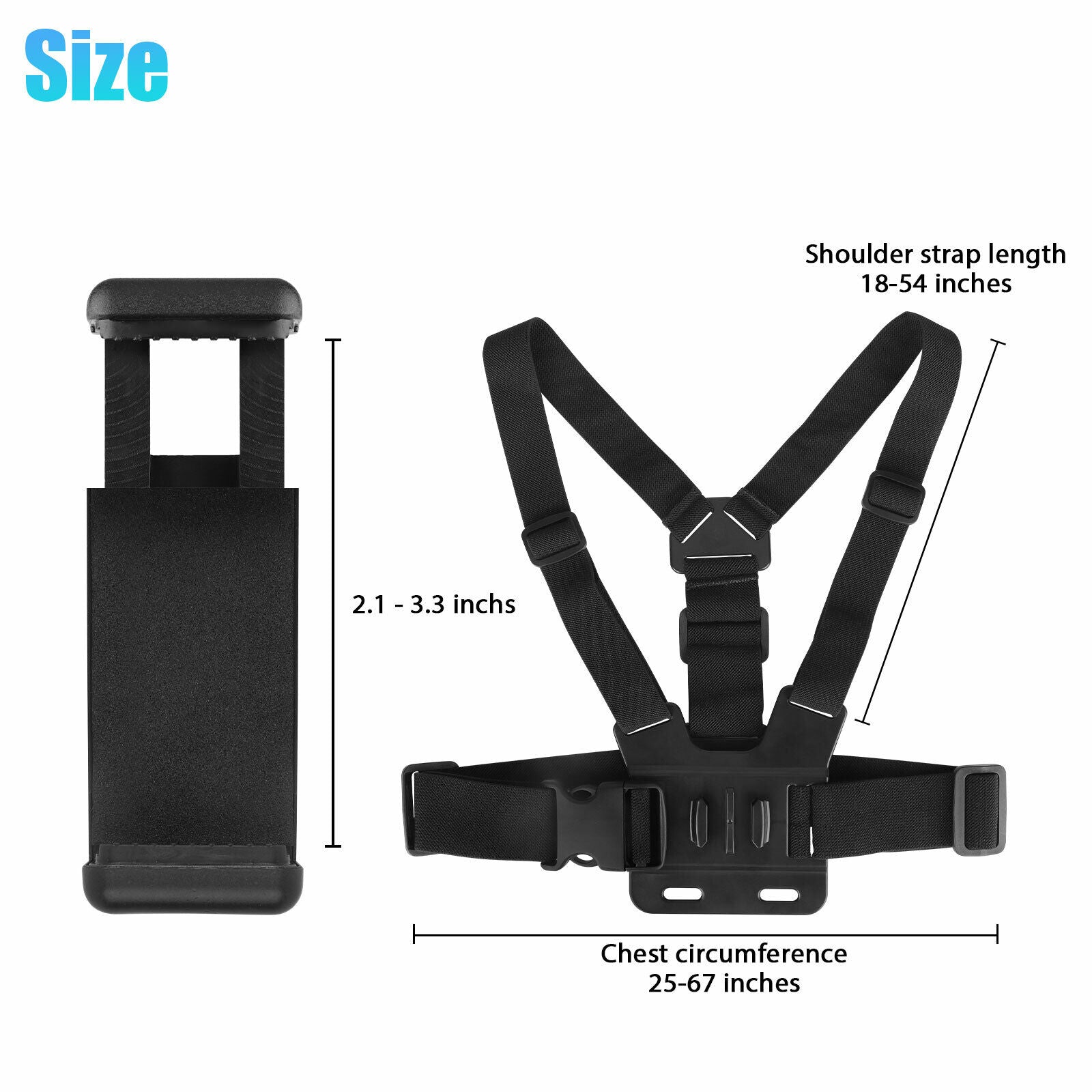 Chest Harness Phone Holder Body Strap Mount Accessories Adjustable for Iphone Gopro Android