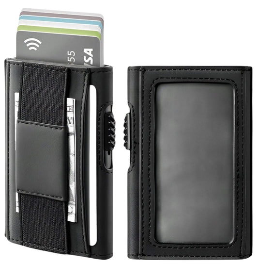 Men's Wallet Slim Genuine Leather Mens RFID Blocking Wallet Money Clip Card Holder